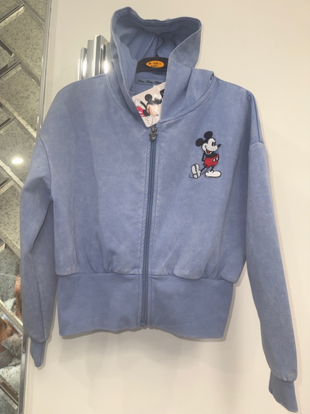 NWT Disney Baby Blue Mickey Mouse Hooded zip up  Jacket sweater